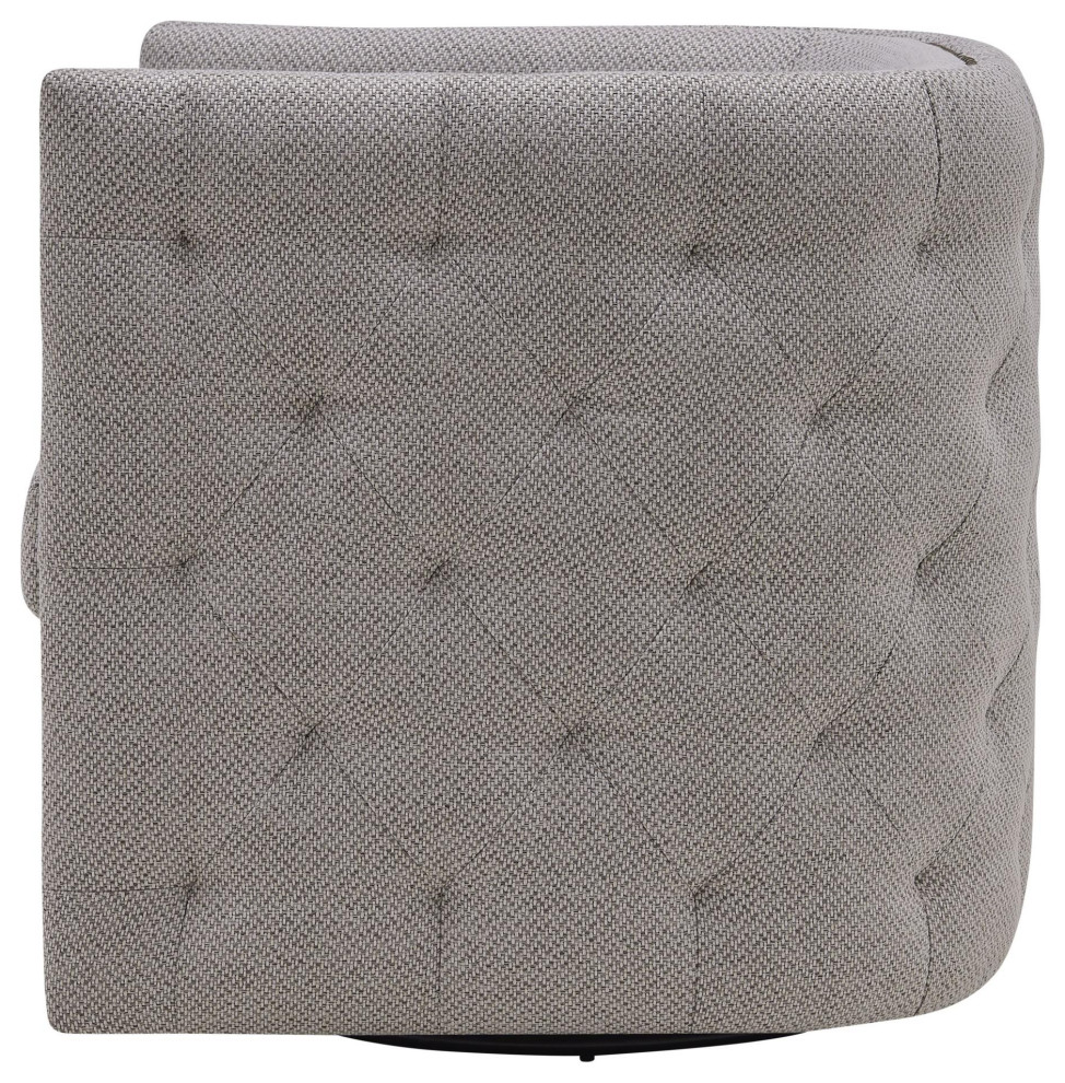 Camari Fabric Swivel Tufted Chair  Cardiff Gray   Transitional   Armchairs And Accent Chairs   by Virgil Stanis Design  Houzz