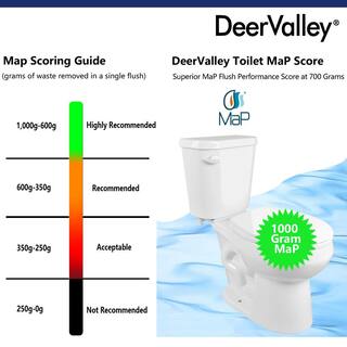 DEERVALLEY Single flush 10 in. Rough-In 2-Piece Round 1.6 GPF Toilet Map Flush 1000g Soft Closed Seat Included DV-2F0077