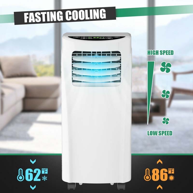 3-in-1 8000 BTU Portable Air Conditioner Cooler Fan with Dehumidifier Function & Sleep Mode