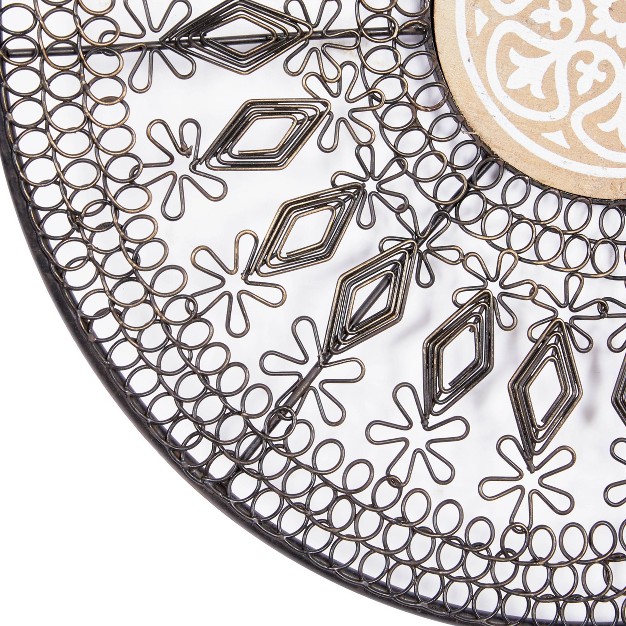 Set Of 3 Metal Plate Wall Decors With Intricate Pattern Black Olivia amp May