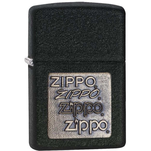 Zippo Black Crackle Gold Logo Design Windproof Lighter