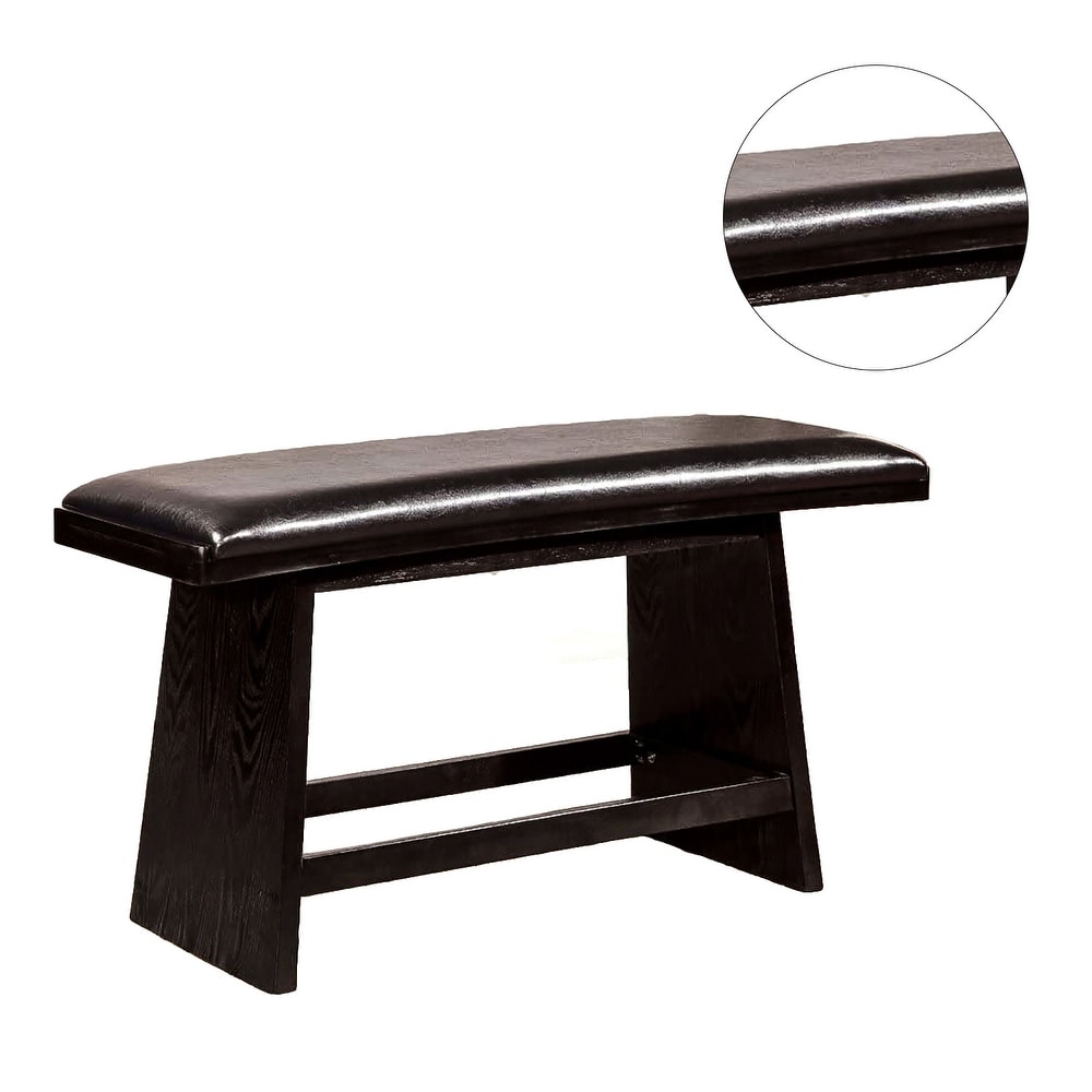 Wooden Counter Height Seating Bench in Black Finish