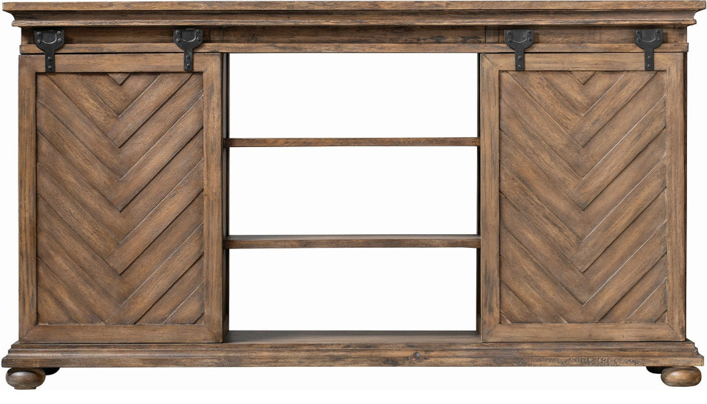 Primalia Barn Door Media Console   Traditional   Entertainment Centers And Tv Stands   by HedgeApple  Houzz