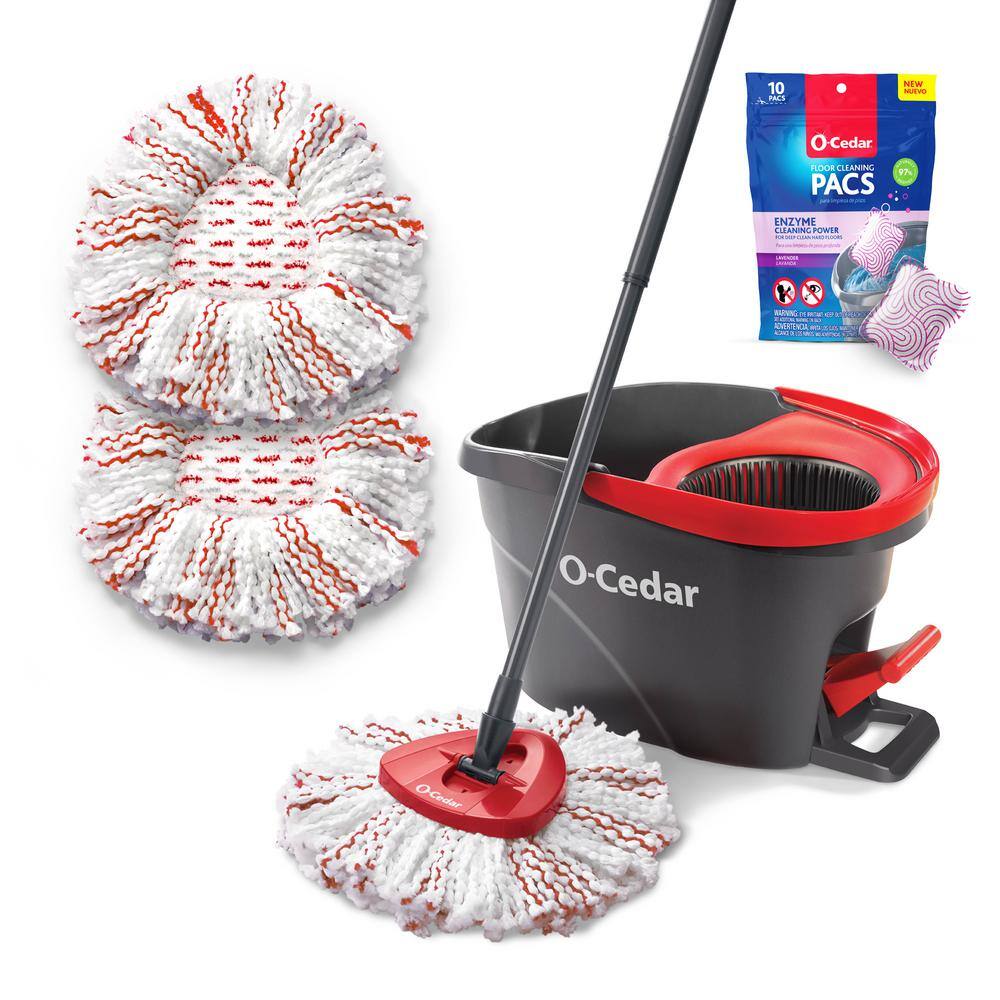 O-Cedar EasyWring Deep Clean Microfiber Spin Mop 2 Deep Clean Refills  O-Cedar PACS Floor Cleaner Lavender Scent 10-Count 172090xB2