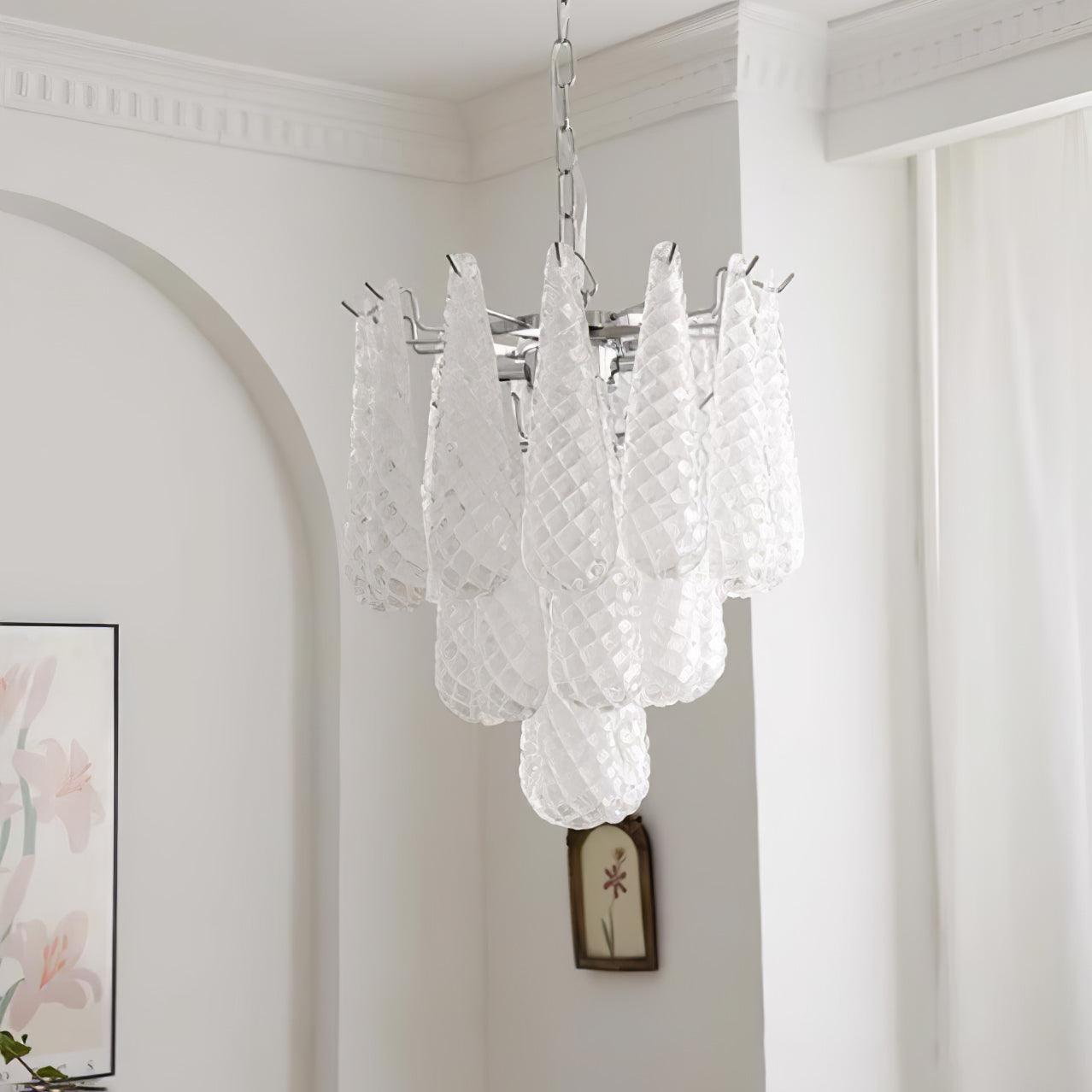 Grid Glass Waterfall Chandelier