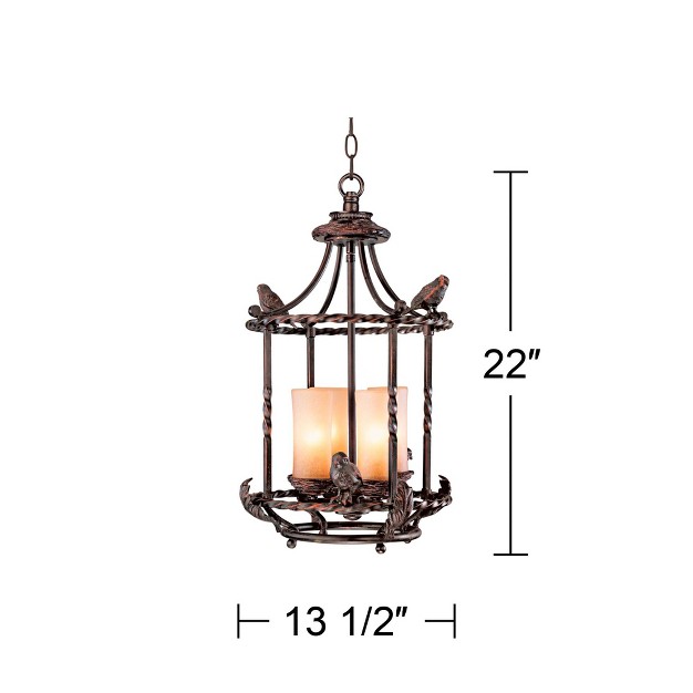 Wide Rustic Scavo Glass 4 light Fixture Dining Room House Foyer Kitchen