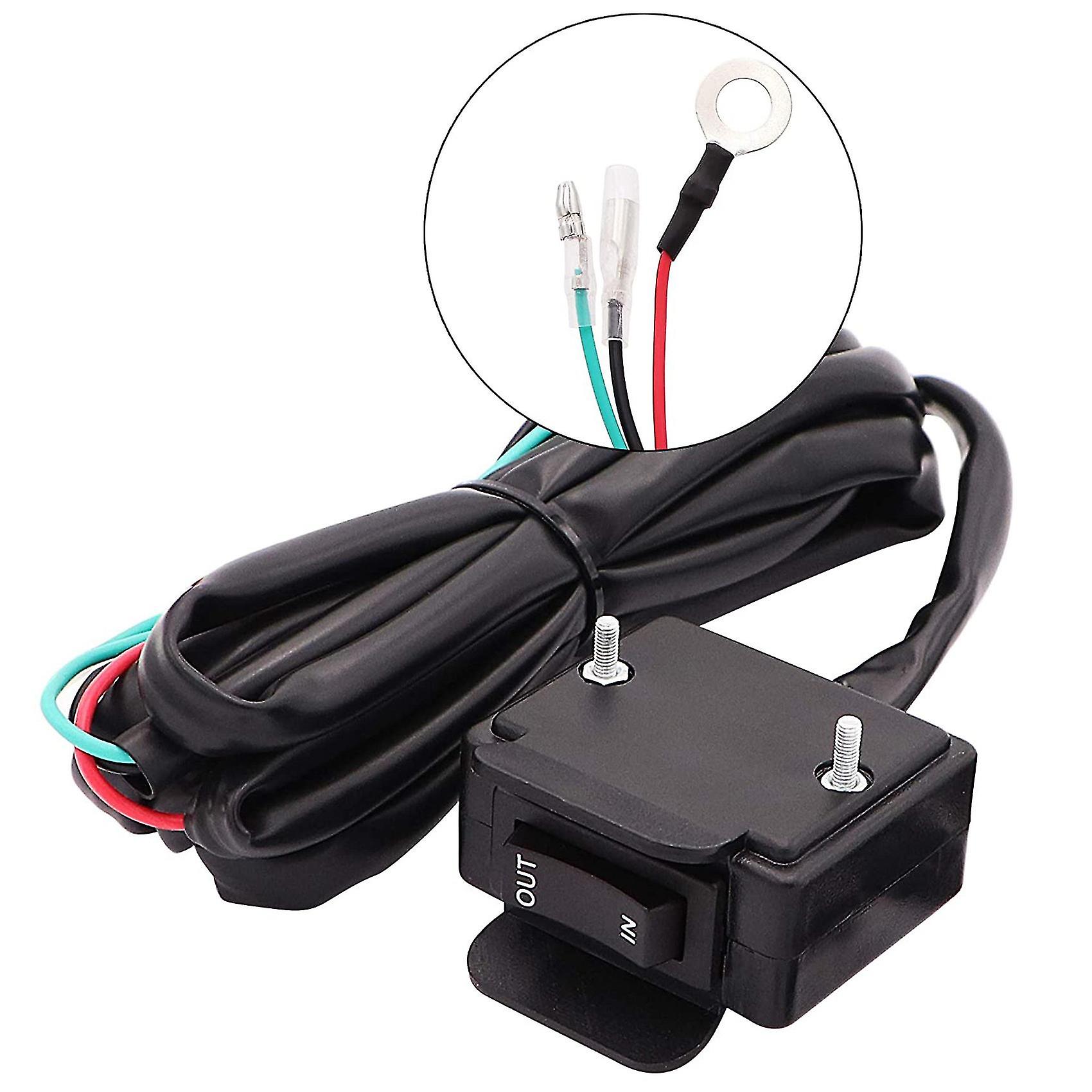 12v Winch Rocker Thumb Switch With Mounting Bracket Handlebar Control Line Kit For Atv Utv Electric