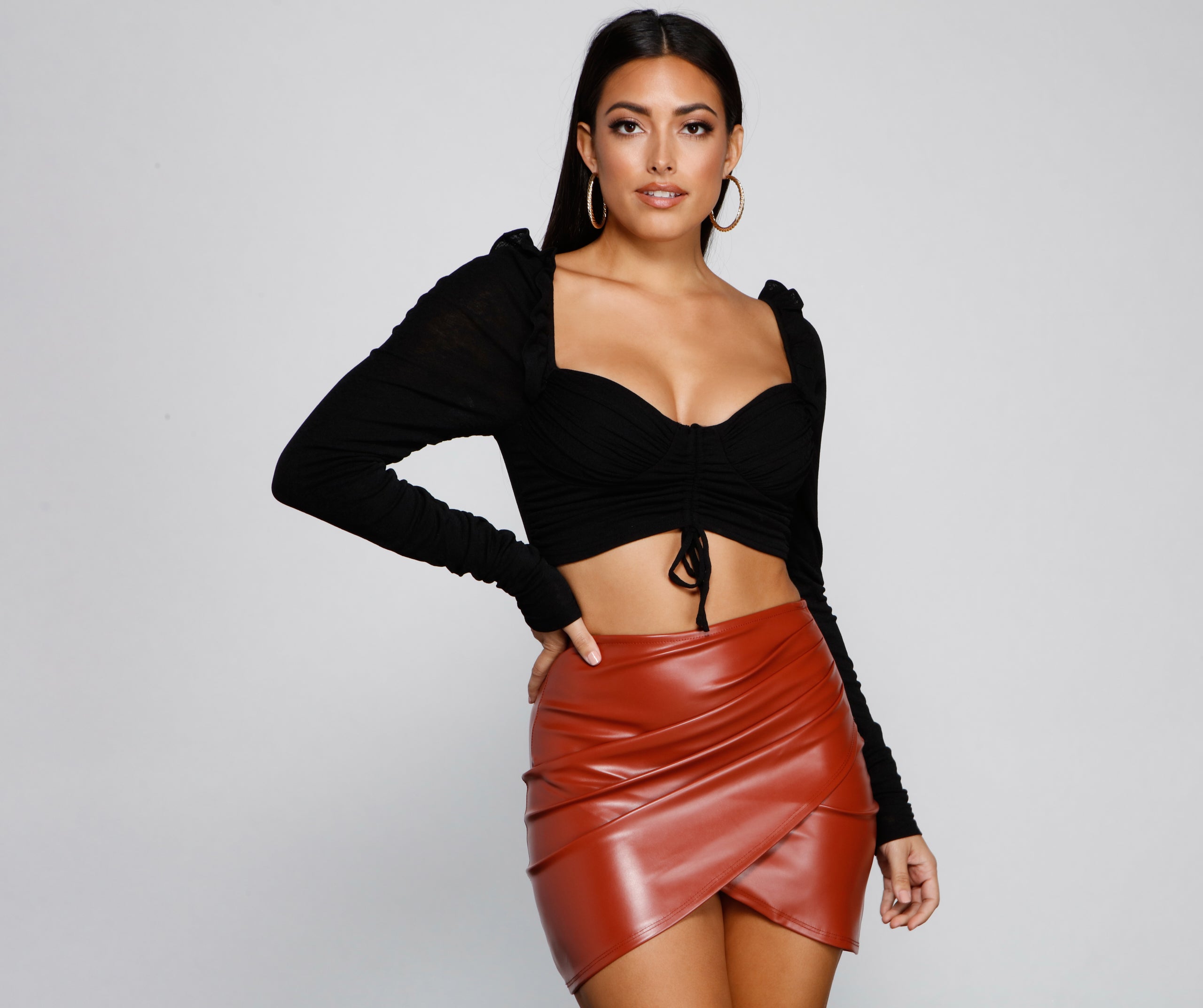 Lookin' Trendy Ruched Crop Top