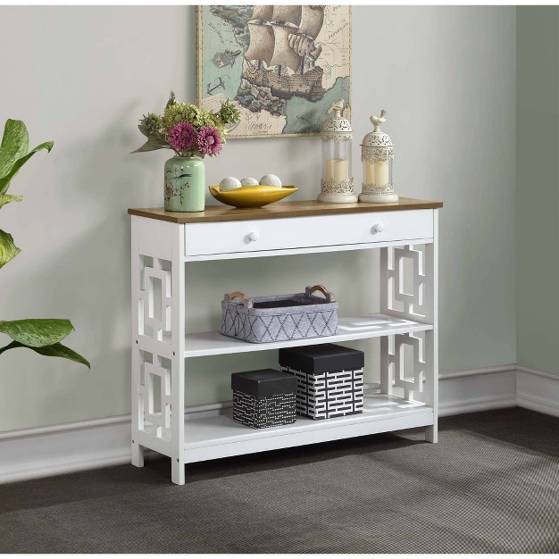 Town Square 1 Drawer Console Table With Shelves Breighton Home