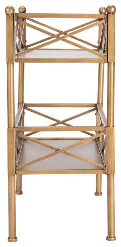 Mesha Storage Shelves  Gold   Contemporary   Side Tables And End Tables   by Rustic Home Furniture Deco  Houzz