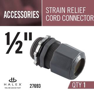 Halex 12 in. ACC Non-Metallic Strain Relief Cord Connector 27693