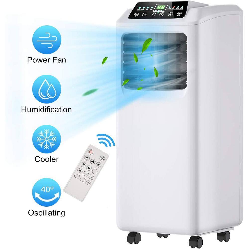 Gymax 8000BTU 3-in-1 Portable Air Conditioner with Dehumidifier and Fan Modes Complete Window Mount Exhaust Kit GYMHD0091