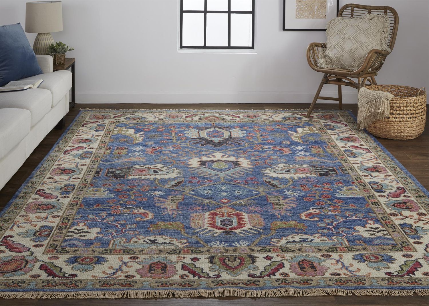 Bennet Blue and Red Rug by BD Fine