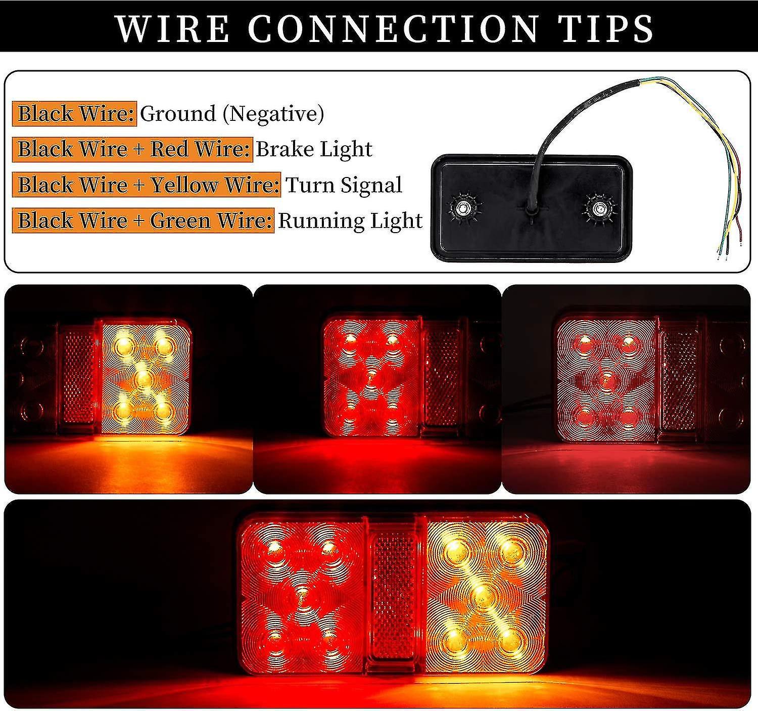 2pcs Led Tail Lights Multifunctional Led Trailer Lights 12v Waterproof Parking Position Indicator Fo