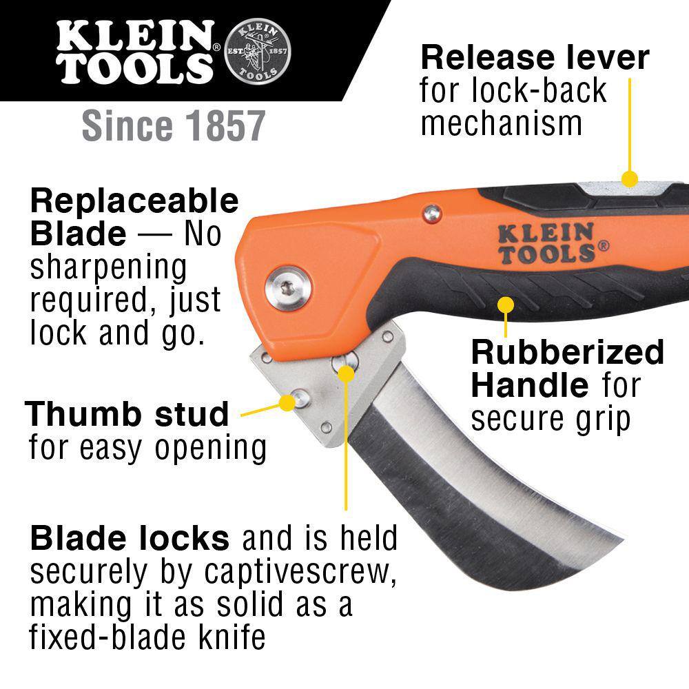 Klein Tools 2.5 in. Cable Skinning Utility Knife with Replaceable Blade 44218