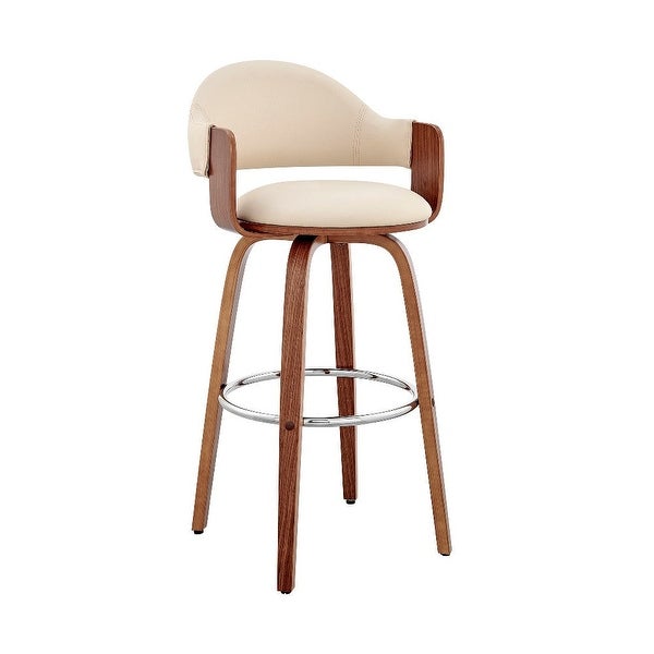 30 Inch Leatherette Barstool with Curved Back - 20 L x 20 W x 40 H Inches