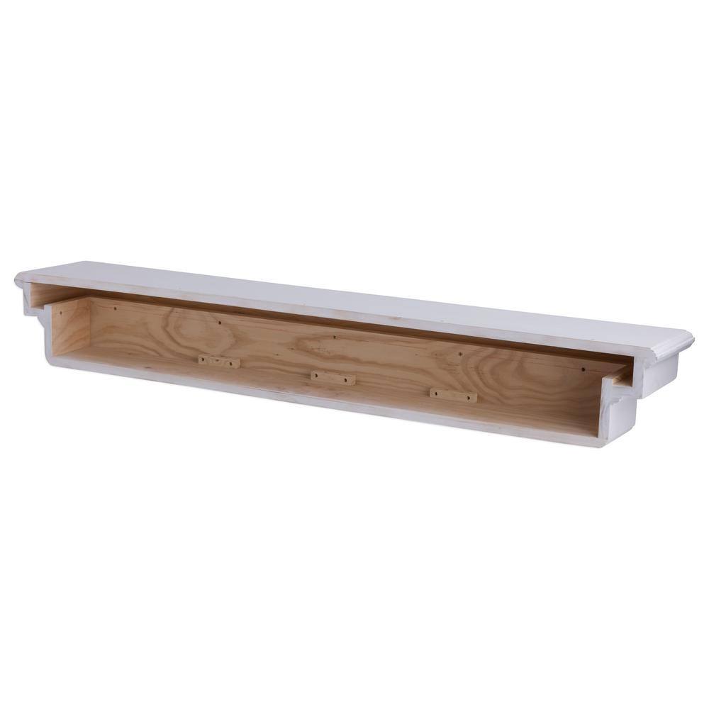 Dogberry Collections 48 in. White French Corbel Mantel Shelf m-fcor-4877-whit-none