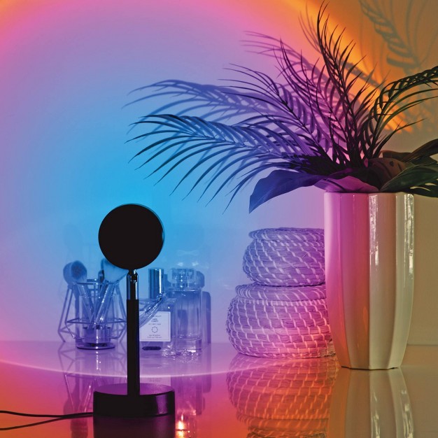 Rgb Sunset Projector Light With Remote Black West amp Arrow