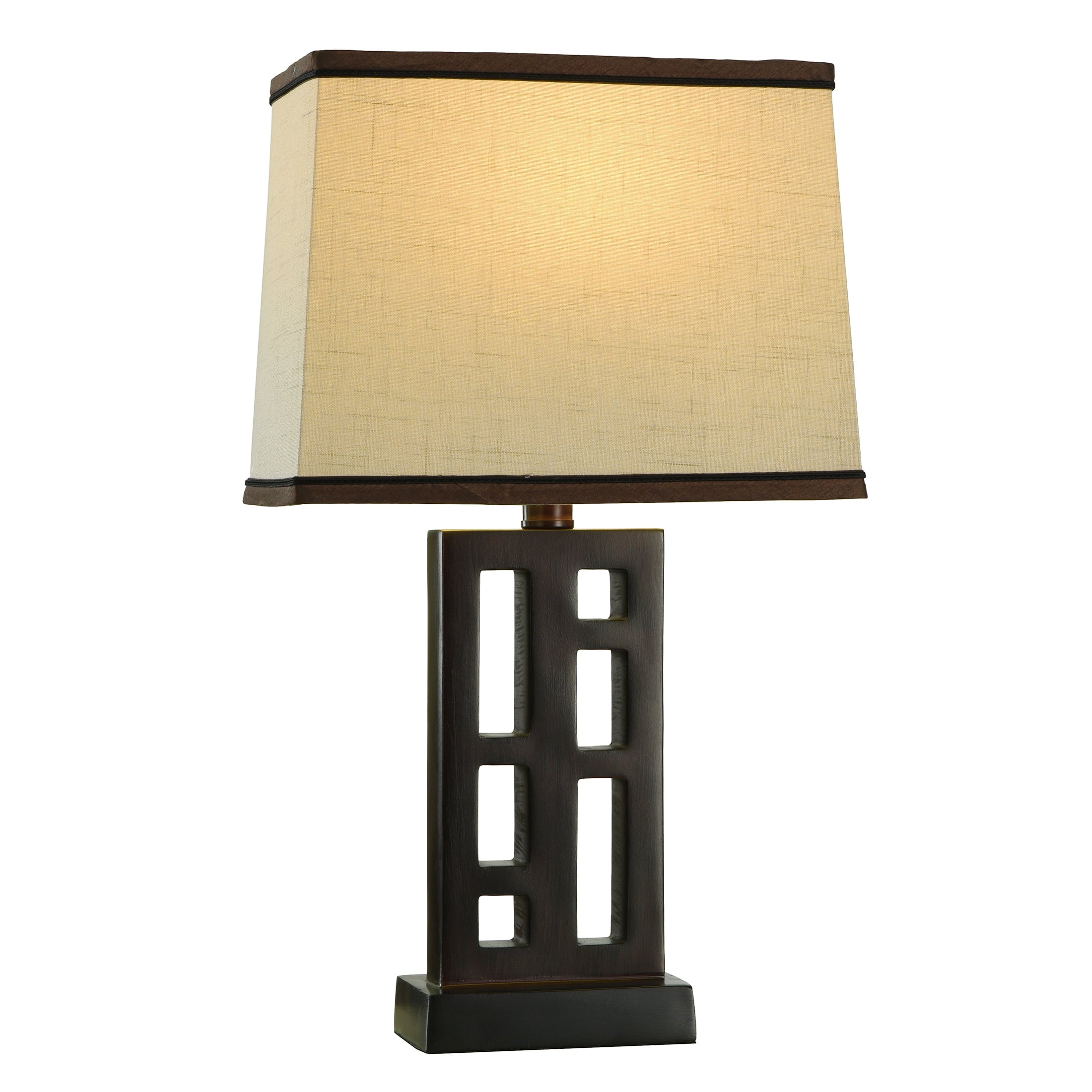 Better Homes & Gardens Open Works Lamp with Shade, Walnut