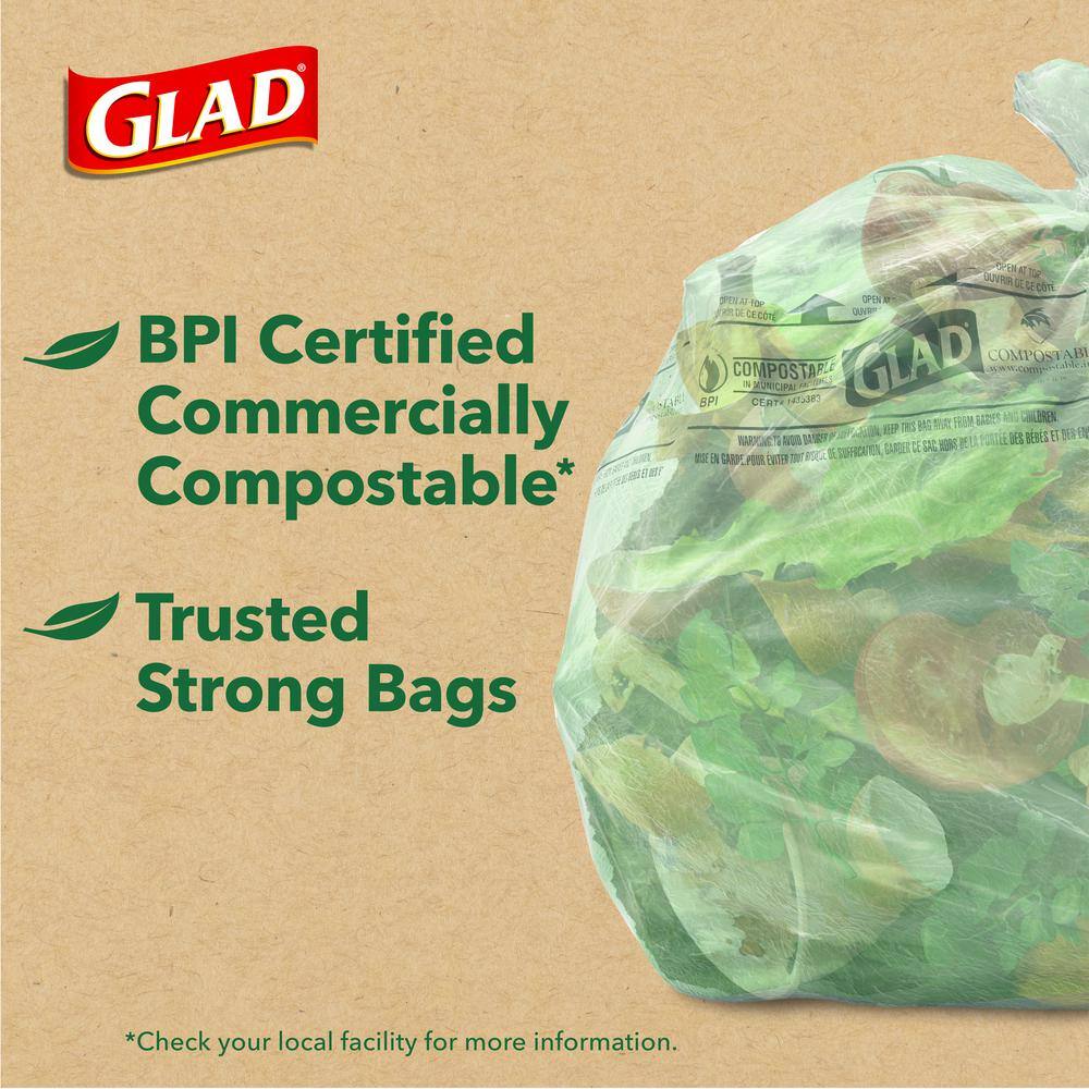 Glad 2.6 Gal. Compostable Green Trash Bags (22-Count) 1258779270