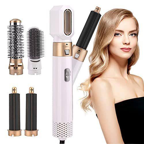 Aoibox 5-in-1 Curling Wand Hair Dryer Set Professional Hair Curling Iron for Multiple Hair Types and Styles Gold HDDB1110-1