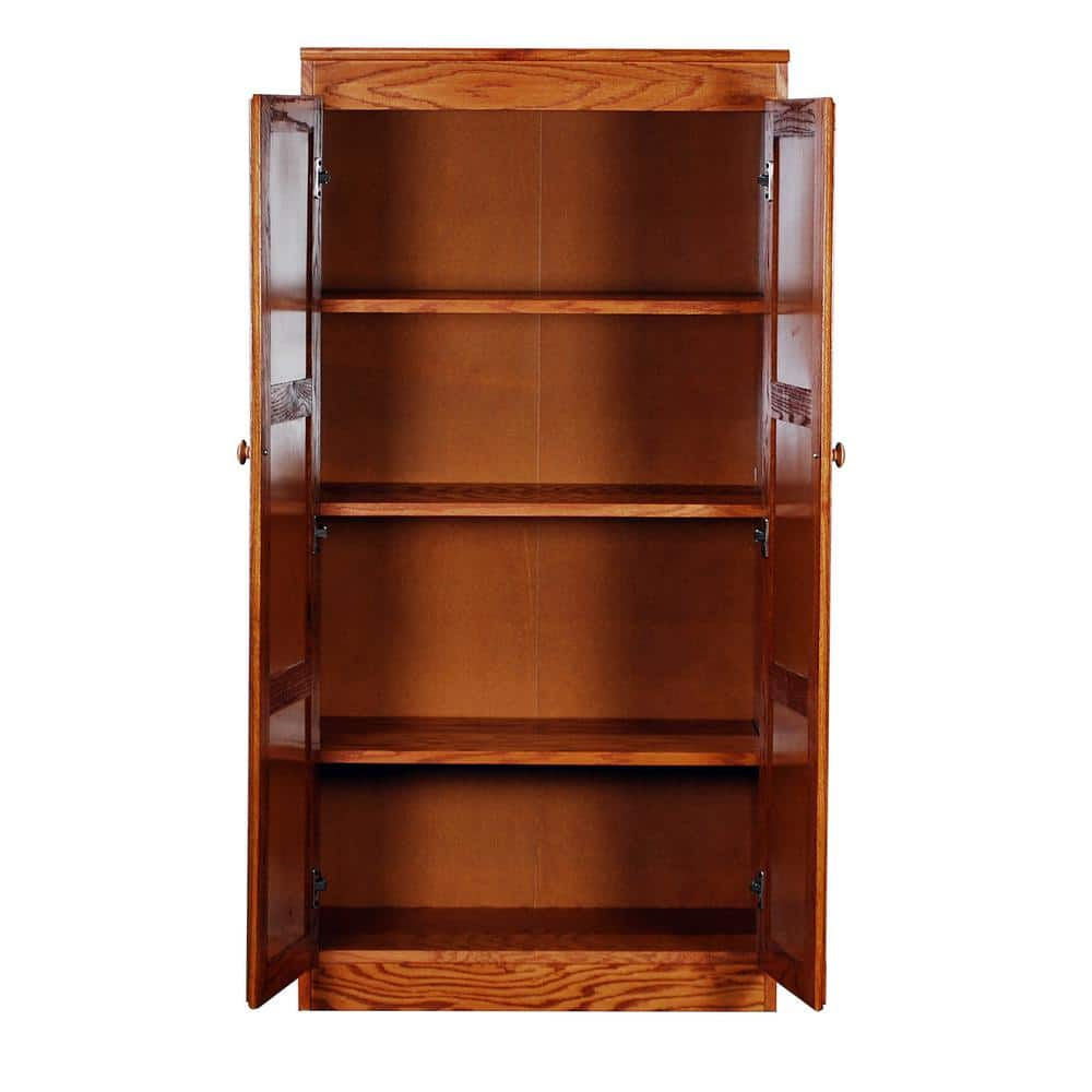 Concepts In Wood 60 in. Oak Wood 4-shelf Standard Bookcase with Adjustable Shelves KT613A-3060-D