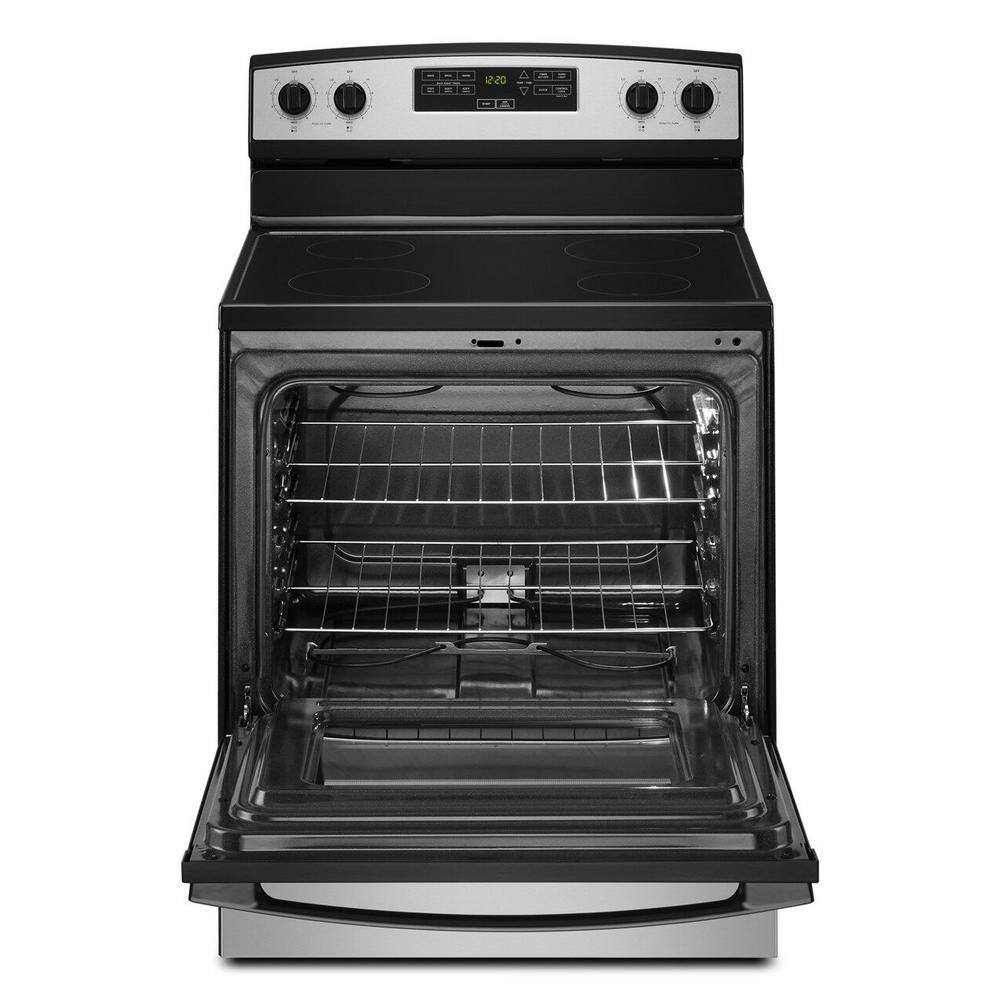 Amana 30 in. 4-Element Freestanding Electric Range in Stainless Steel AER6603SMS