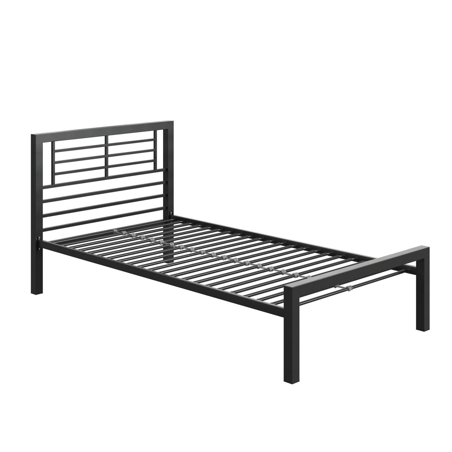 Your Zone Kids Metal Platform Bed， Twin， Black