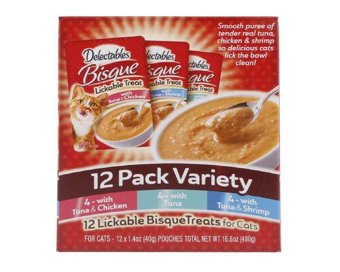 Hartz Delectables™ Lickable Cat Treat - Bisque Variety， 12 Pack