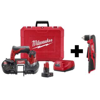 MW M12 12-Volt Lithium-Ion Cordless Sub-Compact Band Saw Kit with Free M12 Right Angle Drill 2429-21XC-2415-20