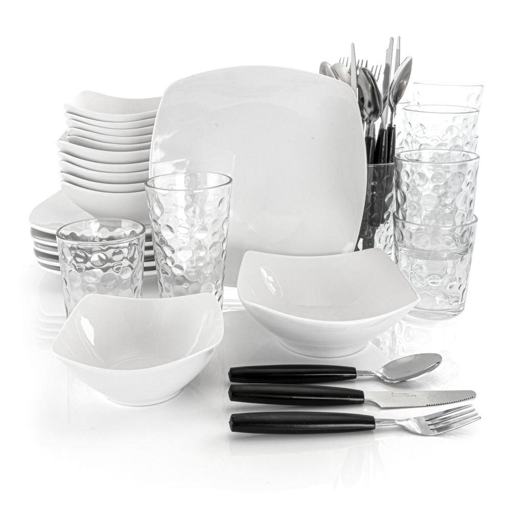 Gibson 48-Piece Casual White Ceramic Dinnerware Set (Service for 6) 985112764M