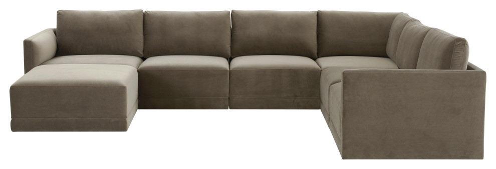 Willow Taupe Modular Large Chaise Sectional   Transitional   Sectional Sofas   by First of a Kind USA Inc  Houzz