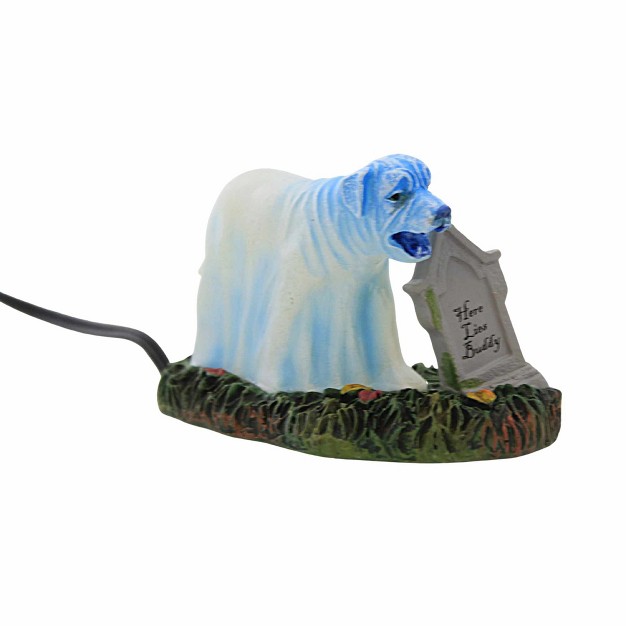 Department 56 Villages Buddy x27 s Ghost One Accessory 1 75 Inches Halloween Dog Graveyard 6011443 Polyresin Blue