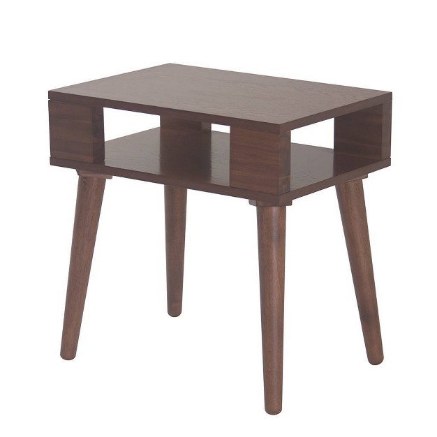 Jayce Mid Century Wood End Table Pecan