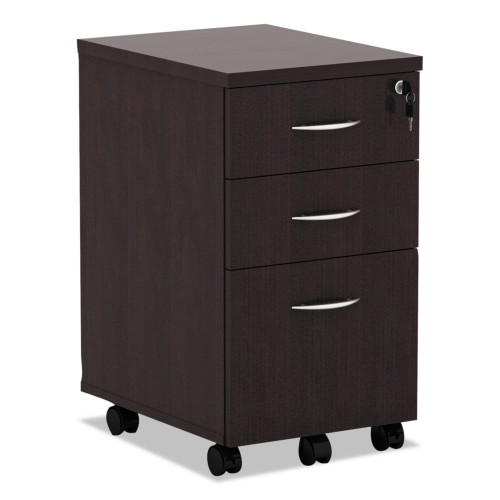 Alera Valencia Series Mobile Pedestal File， Left/Right， 3-Drawer: Box/Box/File， Legal/Letter， Espresso， 15.88 x 20.5 x 28.38 (VA572816ES)