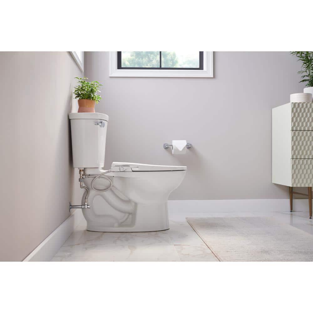 American Standard AquaWash Slim Non Electric Slow Close Bidet Seat for Elongated Toilets in White