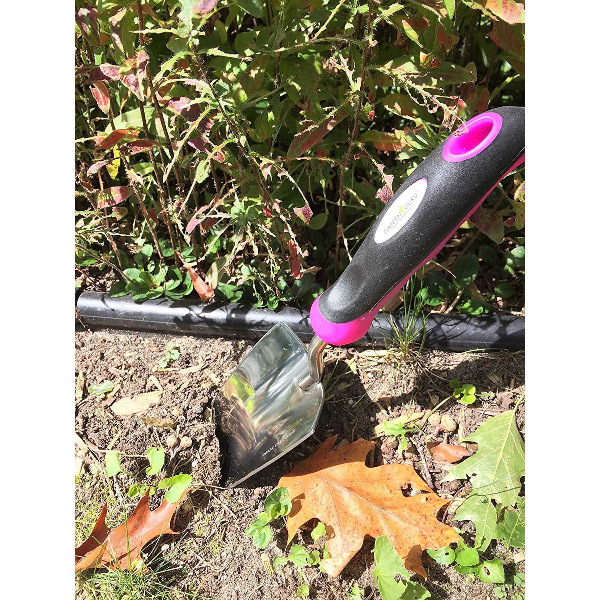 Garden Guru Super Strong Garden Trowel Hand Shovel, Rust Resistant Stainless Steel, Perfect Gardening Tools, Weeding, Transplanting and Digging, Pink, 4 Pack