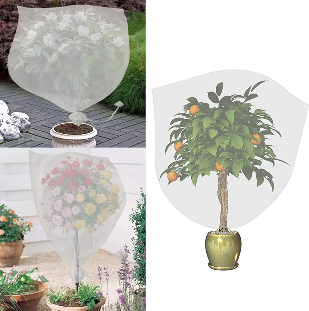 39 in. H x 39 in. W White In Shape Bag with Rope Bird Netting Insect Barrier Garden Plant Cover