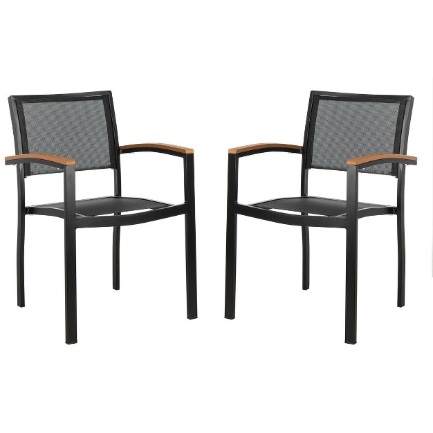 Kaelan Chair set Of 2 Black brown Safavieh