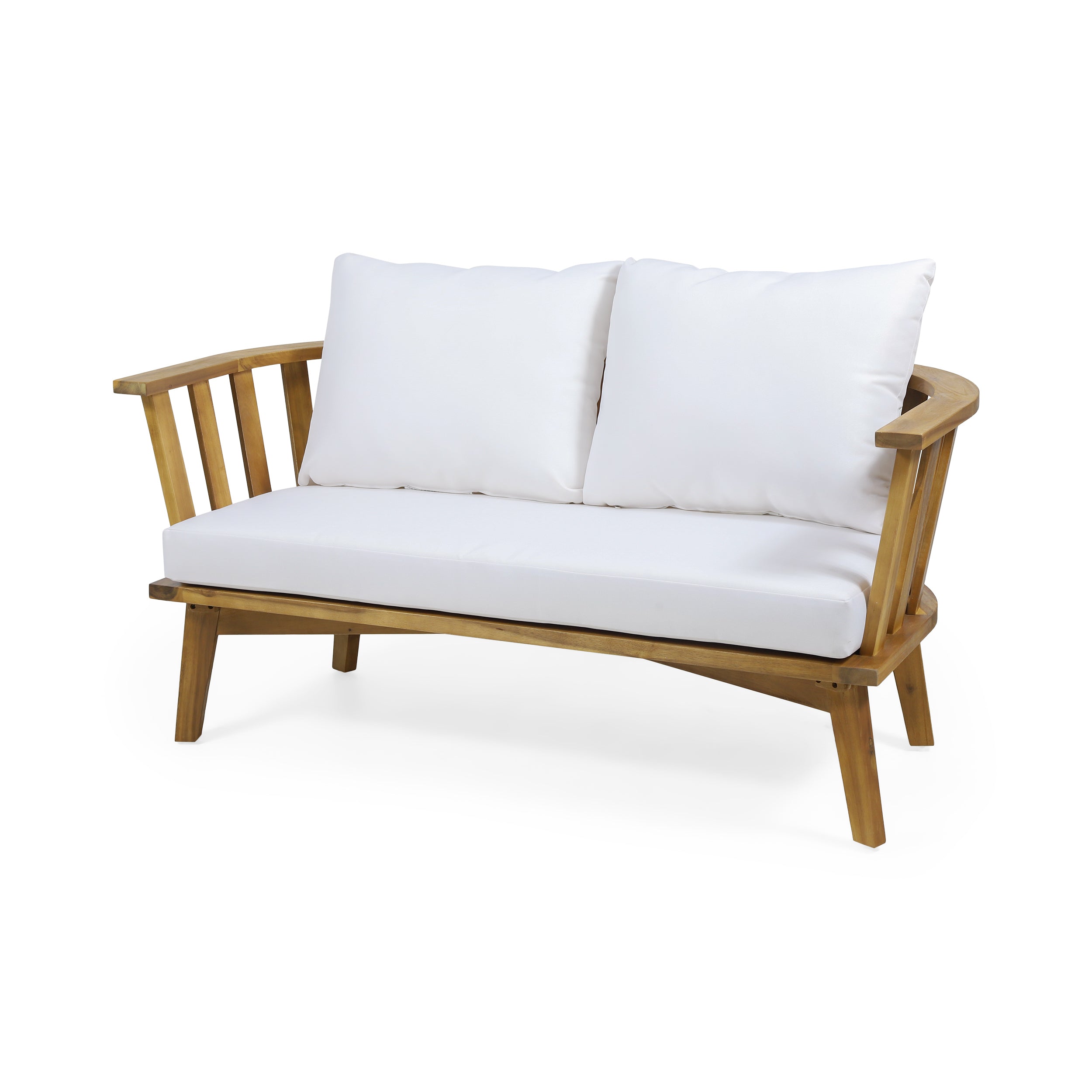 Laiah Outdoor Wooden Loveseat and Coffee Table Set