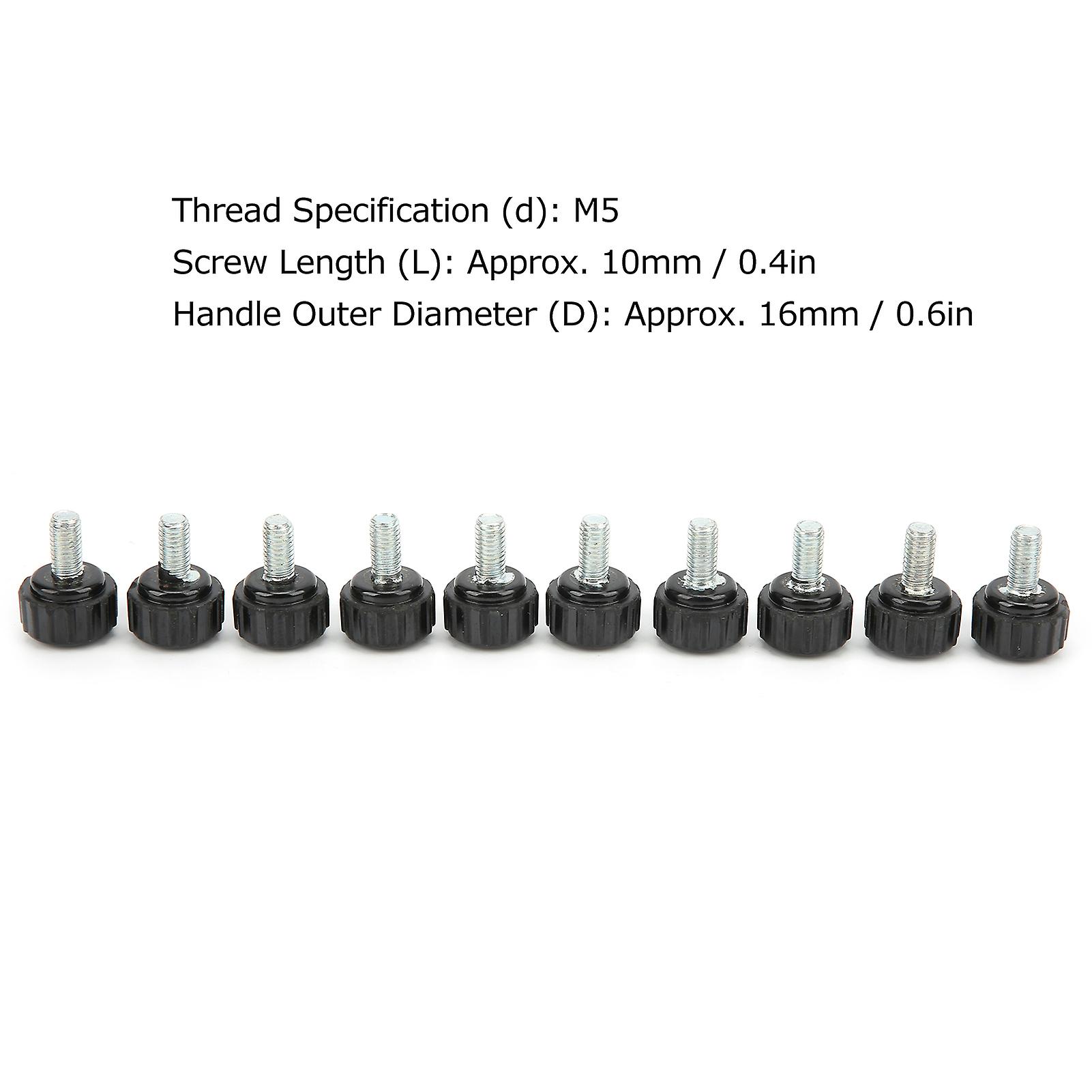 10 Pcs M5 Clamping Screw Knob Straight Thread Black Plastic Screw On Handle Clamping Knob For Mechanical Equipment