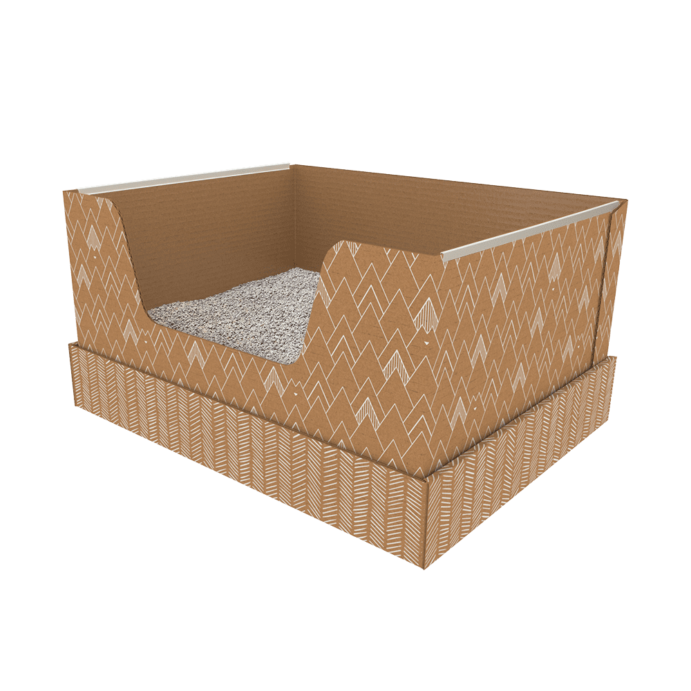 Kitty Poo Club Recyclable Cat Litter Box with Clay Litter， Large