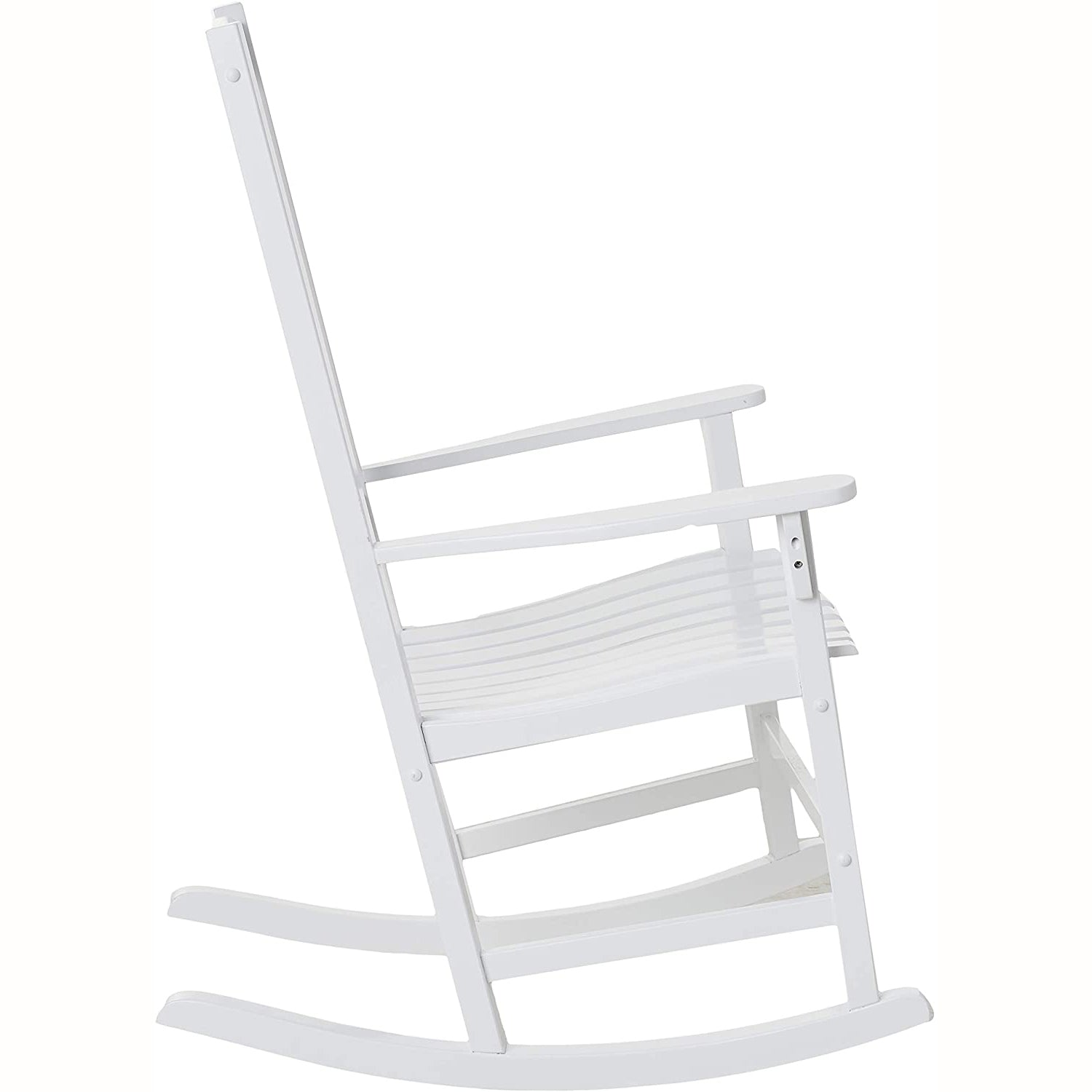 Alston Outdoor Wood Porch Rocking Chair, White Color, Weather Resistant Finish