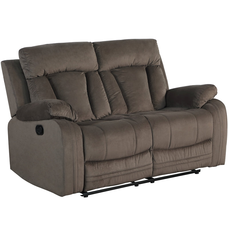 Titan Furnishings Transitional Microfiber Fabric Loveseat in Brown Color