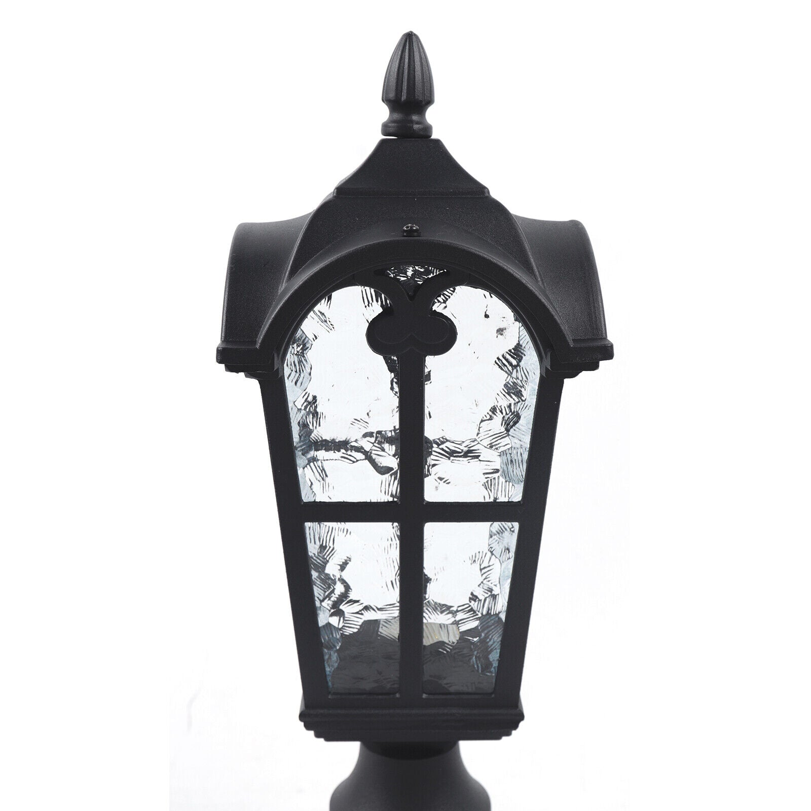 ZhdnBhnos Vintage Post Pole Pillared Light Outdoor Garden Driveway Patio Yard Lantern Lamp Fixture with Pier Waterproof Black