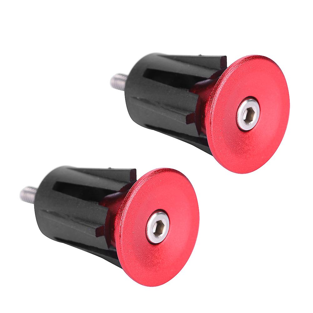 Aluminum Alloy Bike Grips Bar End Caps Plug For Mountain Bike Road Bicycle Handlebar (red)