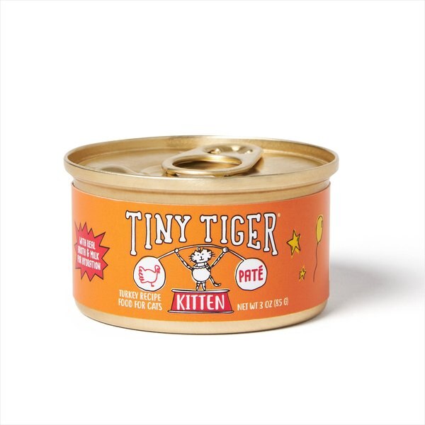 Tiny Tiger， Kitten Classic， Turkey Pate Recipe， Canned Cat Food， 3oz，case of 24