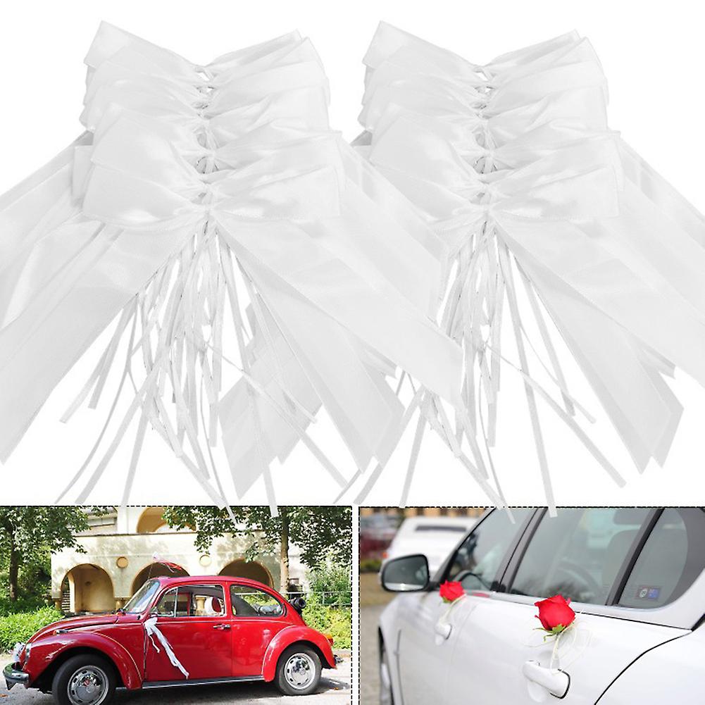 50pcs Bows White Decoration Festival Wedding Car Table Room Decoration