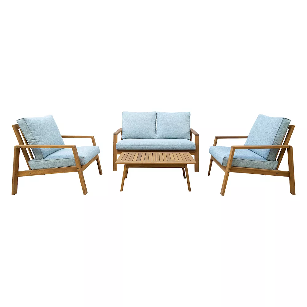 Dukap Saman Patio Loveseat， Chair and Coffee Table 4-piece Set