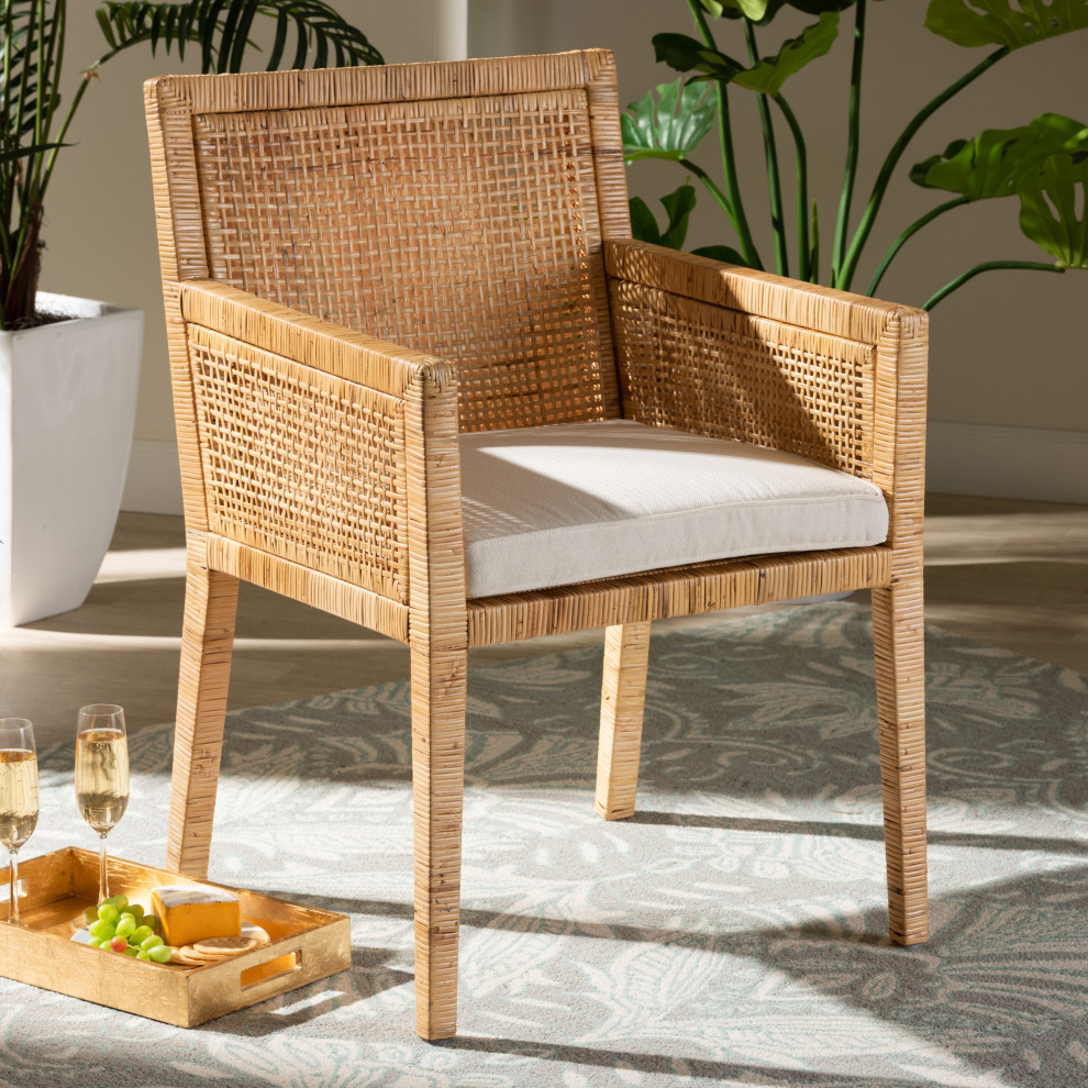 Vildeer California Coastal Rattan Dining Chair   Beach Style   Dining Chairs   by Baxton Studio  Houzz